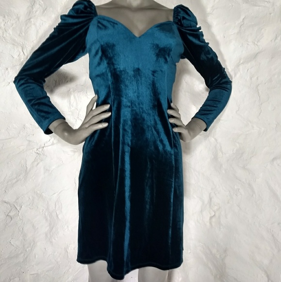 TOPSHOP velvet body-con sweetheart dress - Picture 6 of 8